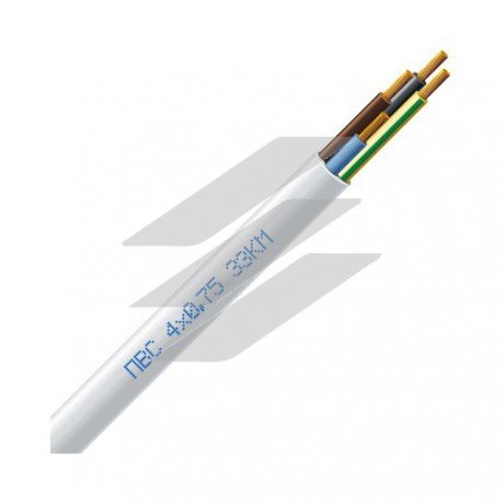 Провід мідний з'єднувальний ПВСнг 4x0.75мм², ЗЗКМ