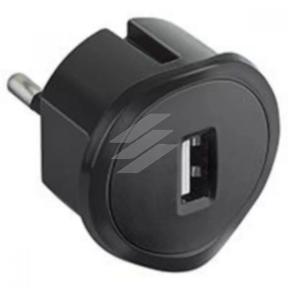 Адаптер з USB зарядкою чорний, Legrand