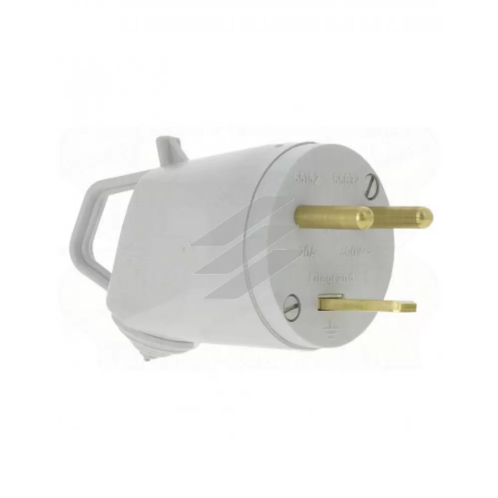 Вилка Plexo 20A, 2P+PE, 400В ~, IP44, IK08, колір Сірий, Legrand