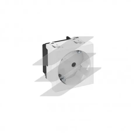 Розетка modul 45 із заземленням та шторками 250V~, 16A, 33˚/біла Bettermann