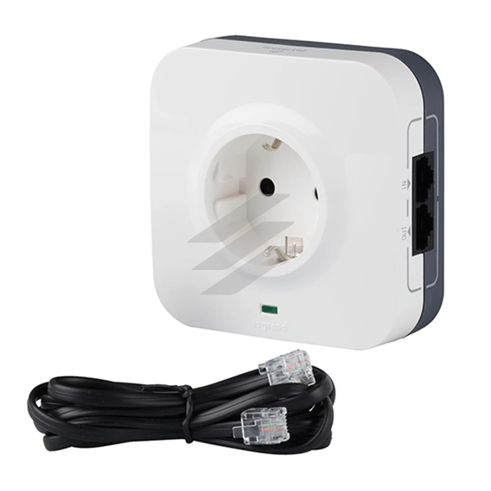 Розетка 2P+PE та 2хRJ45 з ПЗІП, Legrand