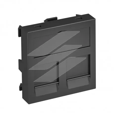 Інформ. панель 45х45, 2 RJ45 R&M: Cat. 5 and Cat. 6, пуста /чорно-сіра, OBO Bettermann