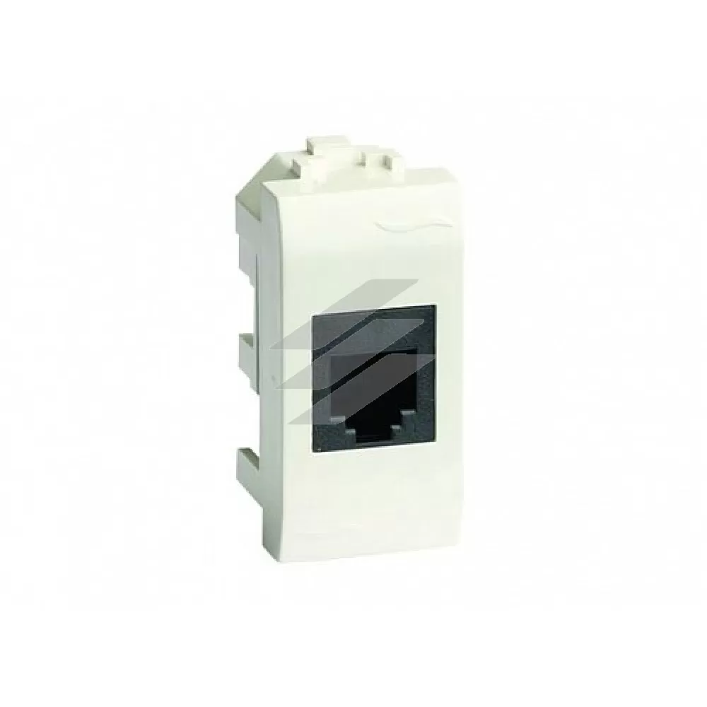 Комп'ютерна розетка RJ-45, кат.5E (екранована, роз'єм AMP), слон. кістка RAL 9001, 1моø, ДКС
