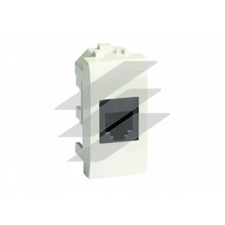 Комп'ютерна розетка RJ-45, кат.5E (екранована, роз'єм AMP), слон. кістка RAL 9001, 1моø, ДКС