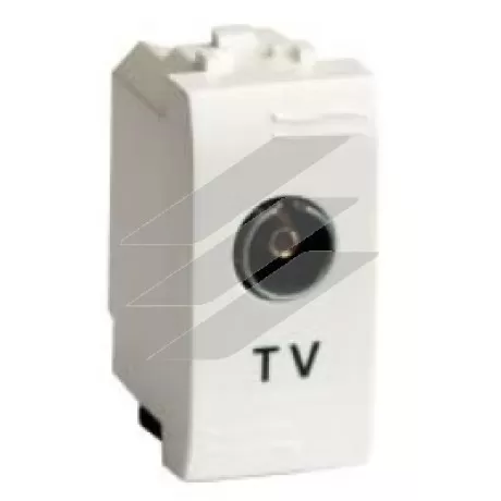 TV розетка з опором, погоджувального опору (універсальна), чорна RAL 7016, 1 модуль, ДКС
