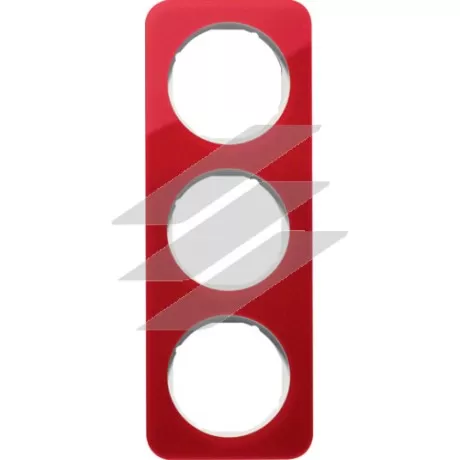 Рамка 3 постова червоний прозорий/полярна білизна, акрил, R.1, Hager
