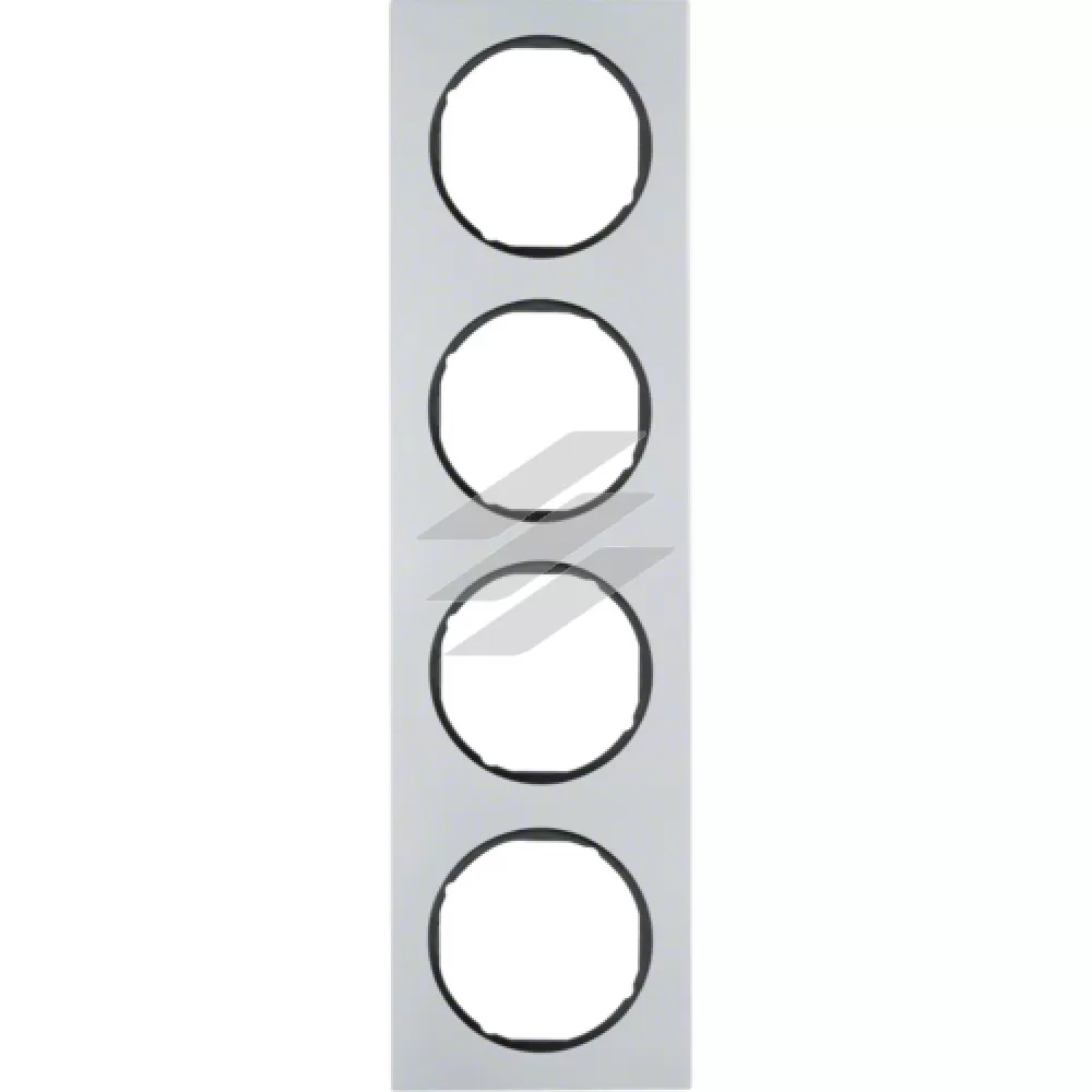 Рамка 4 постова алюміній/чорний, R.3, Hager