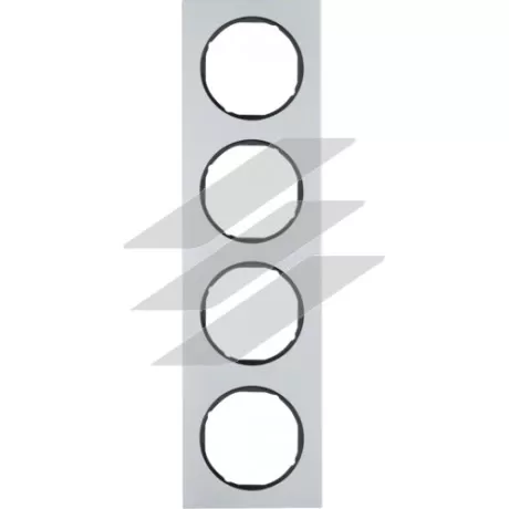 Рамка 4 постова алюміній/чорний, R.3, Hager