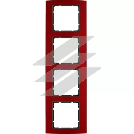 Рамка 4 постова червона/антрацит B.3, Hager