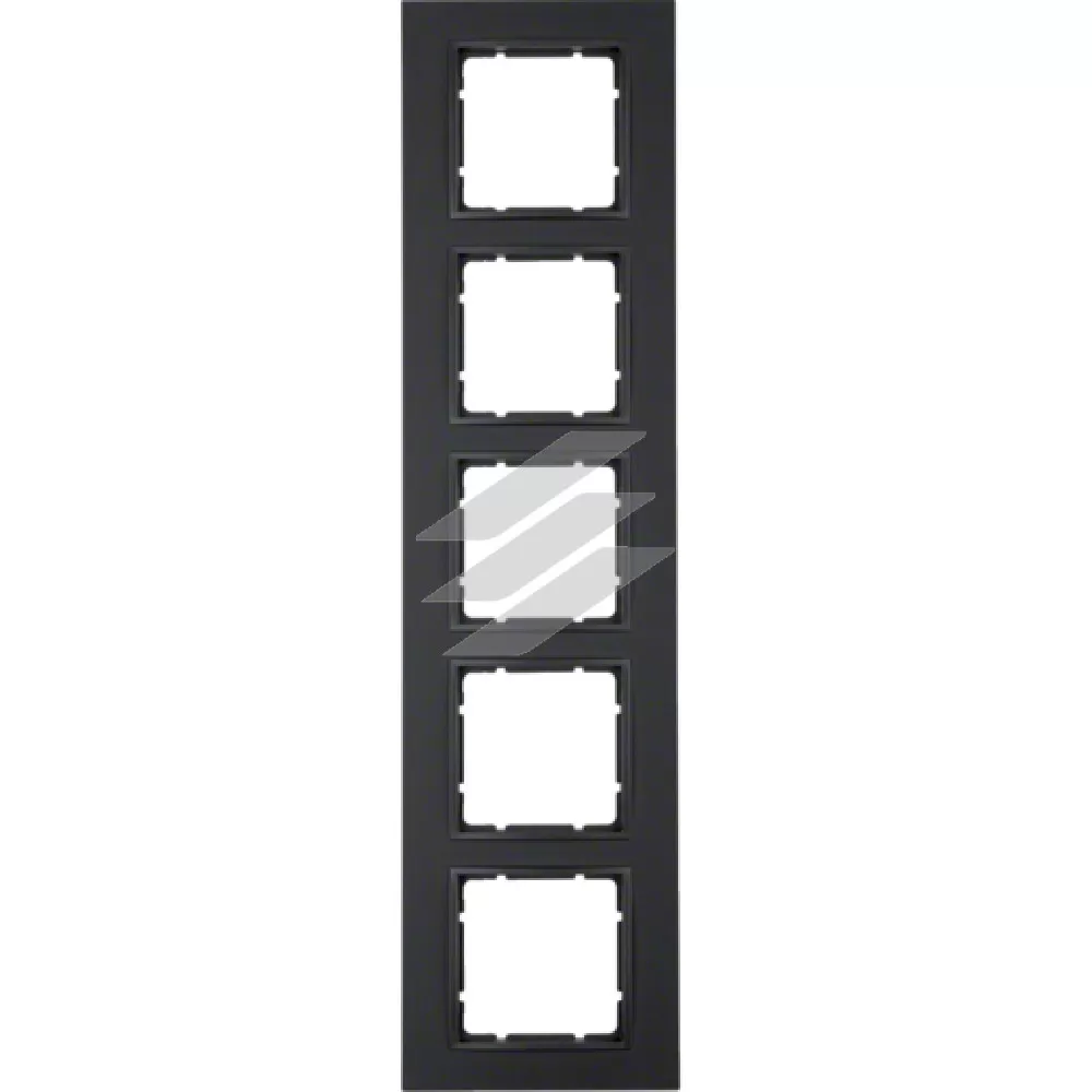 Рамка 5 постова пластикова кольору антрацит B.7, Hager