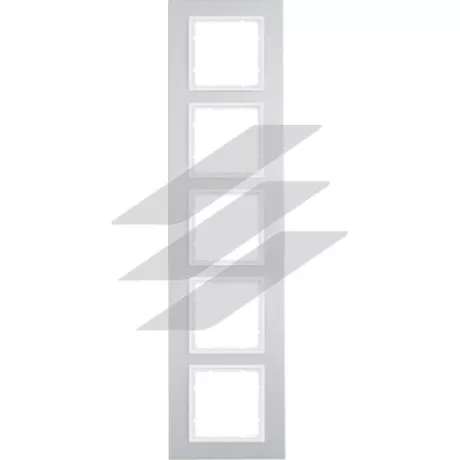 Рамка 5 постова алюміній/полярна білизна B.7, Hager