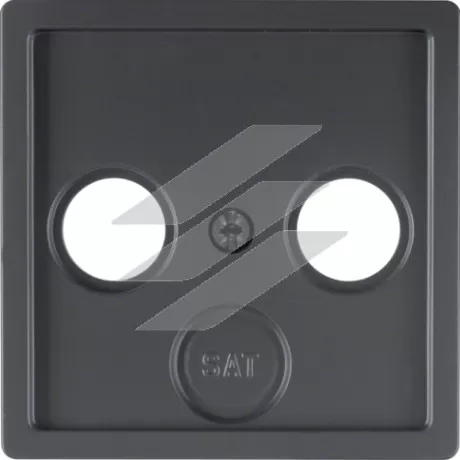 Накладка для анетенної розетки 2/3 отвори, антрацит, Q.х, Hager