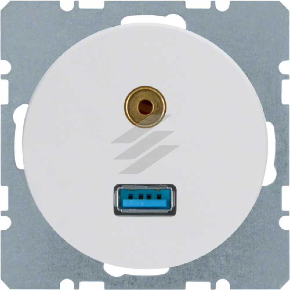 Розетка USB/3.5мм аудіо, полярна білизна, R.x, Hager