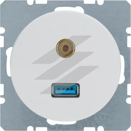 Розетка USB/3.5мм аудіо, полярна білизна, R.x, Hager