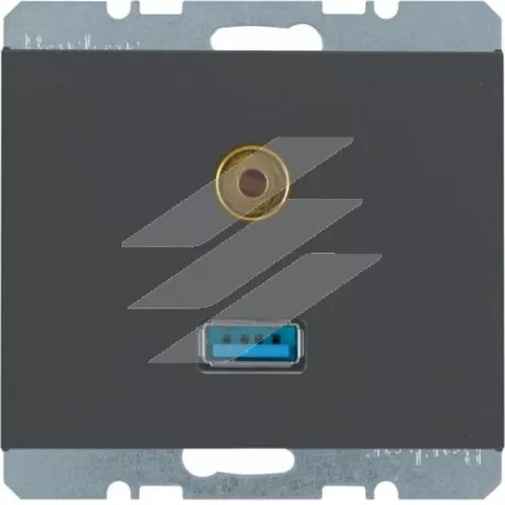 Розетка USB/3.5мм аудіо, антрацит, K.1, Hager