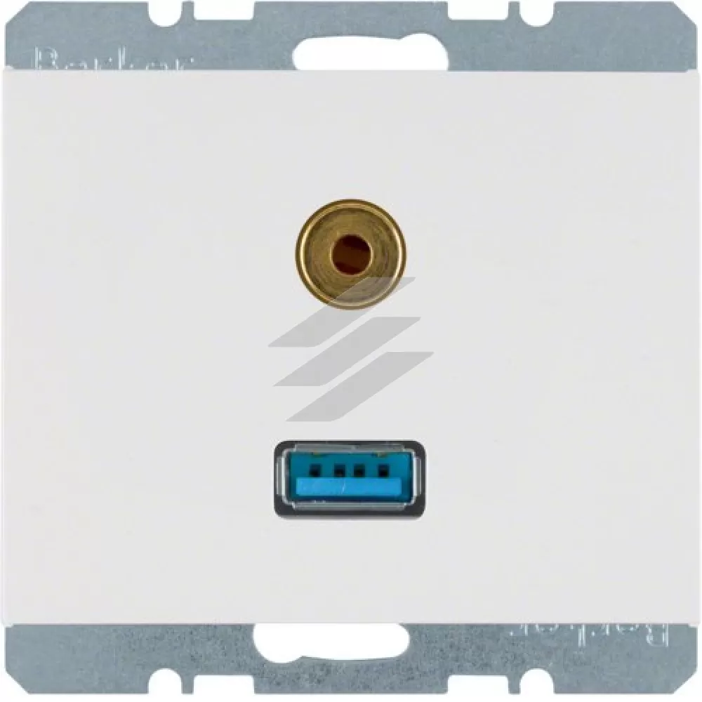 Розетка USB/3.5мм аудіо, полярна білизна, K.1, Hager