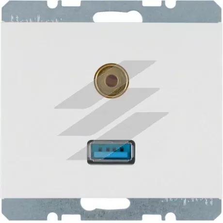 Розетка USB/3.5мм аудіо, полярна білизна, K.1, Hager