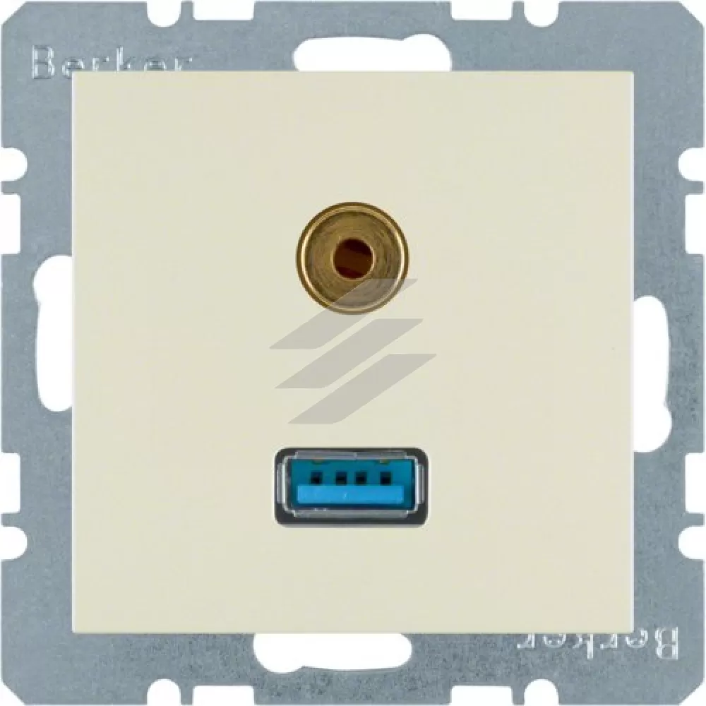 Розетка USB/3.5мм аудіо, біла S.1, Hager