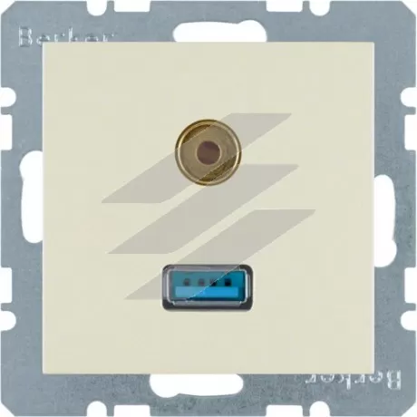 Розетка USB/3.5мм аудіо, біла S.1, Hager
