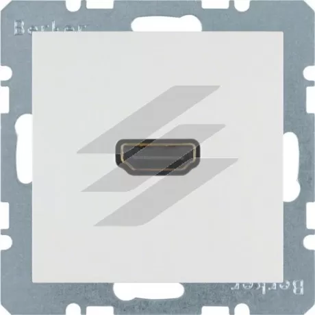 HDMI-розетка, підключення з заду під кутом 90°, полярна білизна-matt S.1, Hager