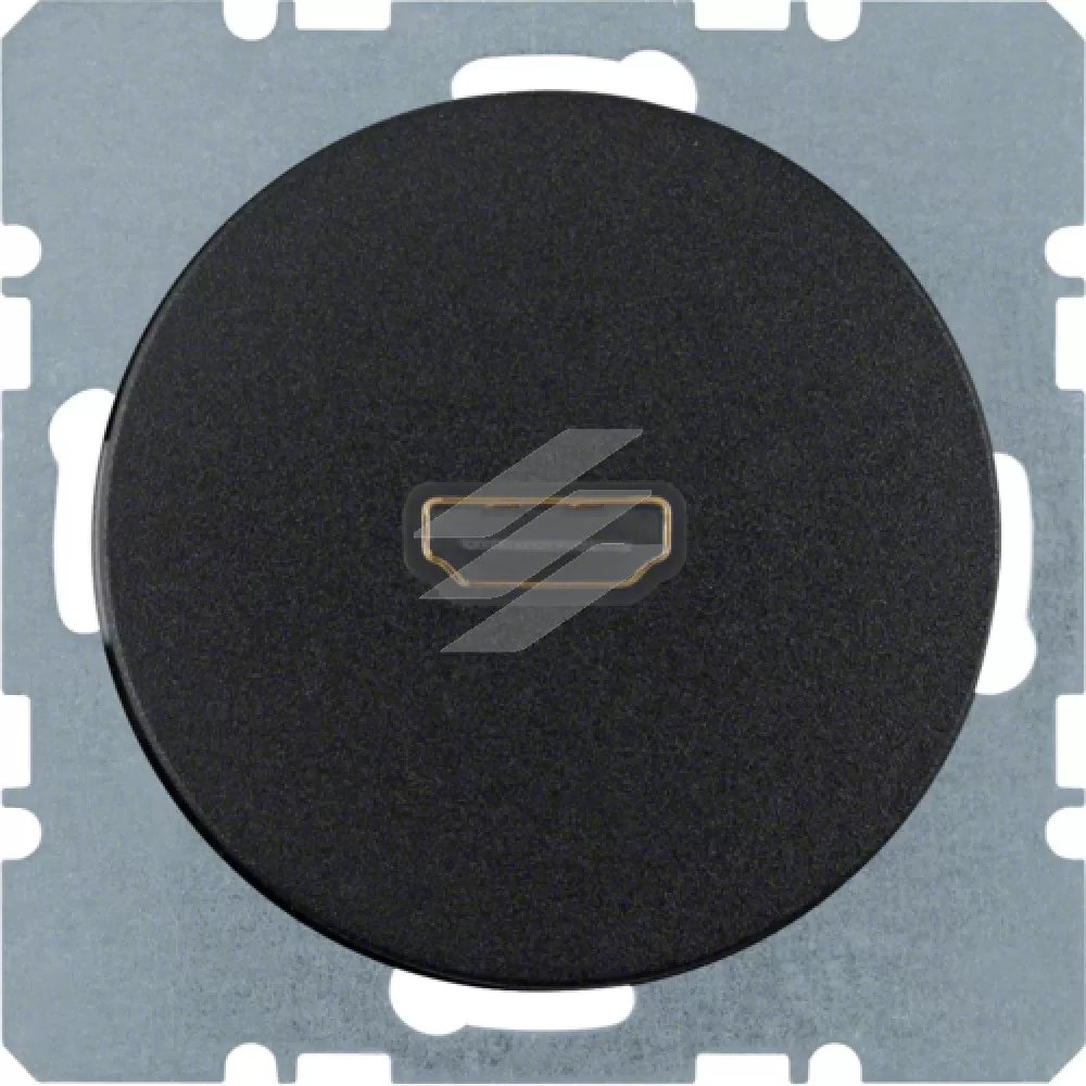 HDMI-розетка, підключення з заду під кутом 90°, чорна, R.x, Hager