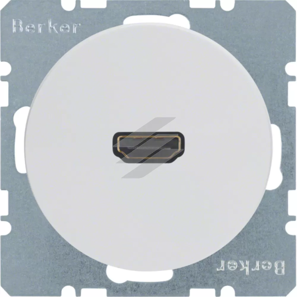 HDMI-розетка, підключення з заду під кутом 90°, полярна білизна, R.x, Hager
