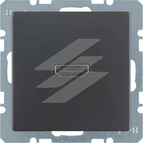 HDMI-розетка, підключення з заду під кутом 90°, антрацит, Q.х, Hager