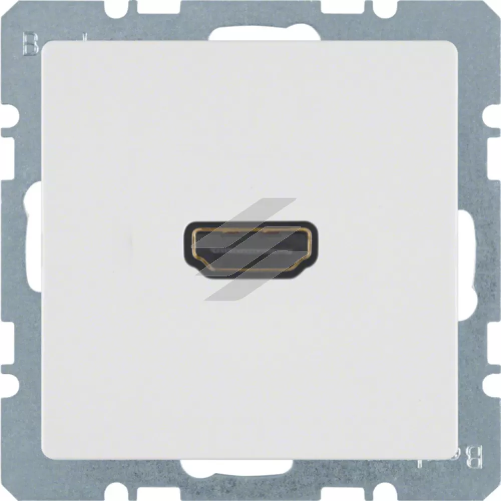 HDMI-розетка, підключення з заду під кутом 90°, полярна білизна, Q.х, Hager