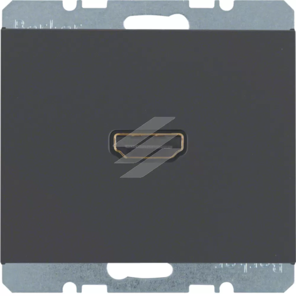 HDMI-розетка, підключення з заду під кутом 90°, антрацит, K.1, Hager