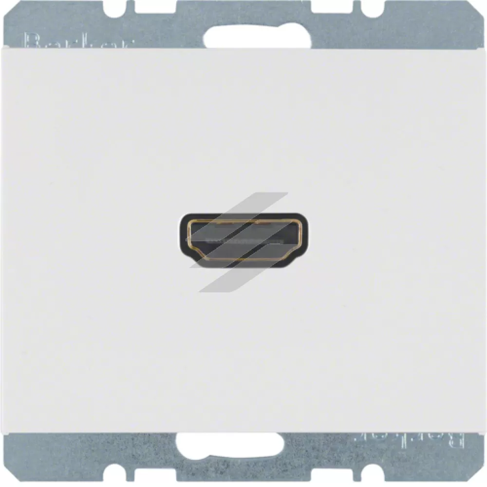 HDMI-розетка, підключення з заду під кутом 90°, полярна білизна, K.1, Hager
