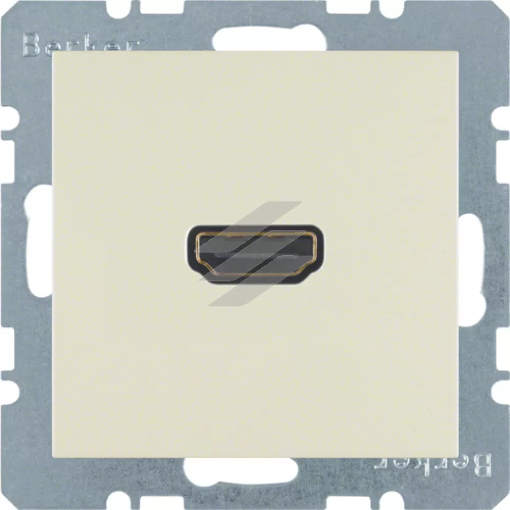 HDMI-розетка, підключення з заду під кутом 90°, біла S.1, Hager