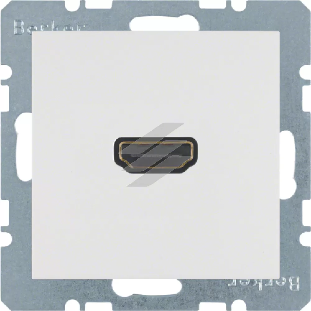 HDMI-розетка, підключення з заду під кутом 90°, полярна білизна S.1, Hager