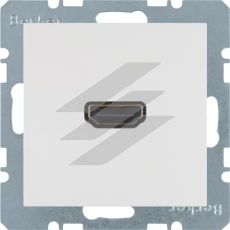 HDMI-розетка, підключення з заду під кутом 90°, полярна білизна S.1, Hager