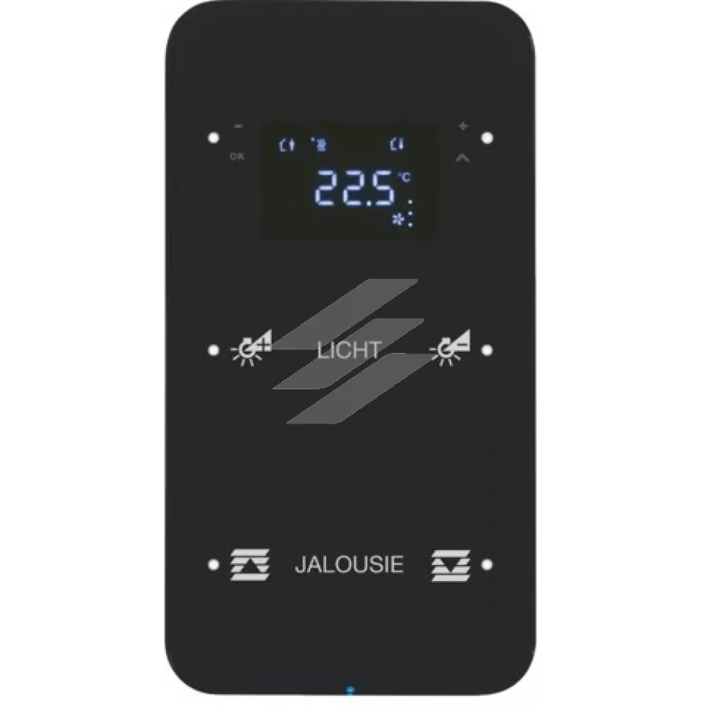 Скляний сенсор 2-кан. з регул. температури, конфігуруємий, чорний, TS Sensor R.1, Hager