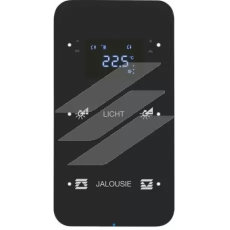 Скляний сенсор 2-кан. з регул. температури, конфігуруємий, чорний, TS Sensor R.1, Hager