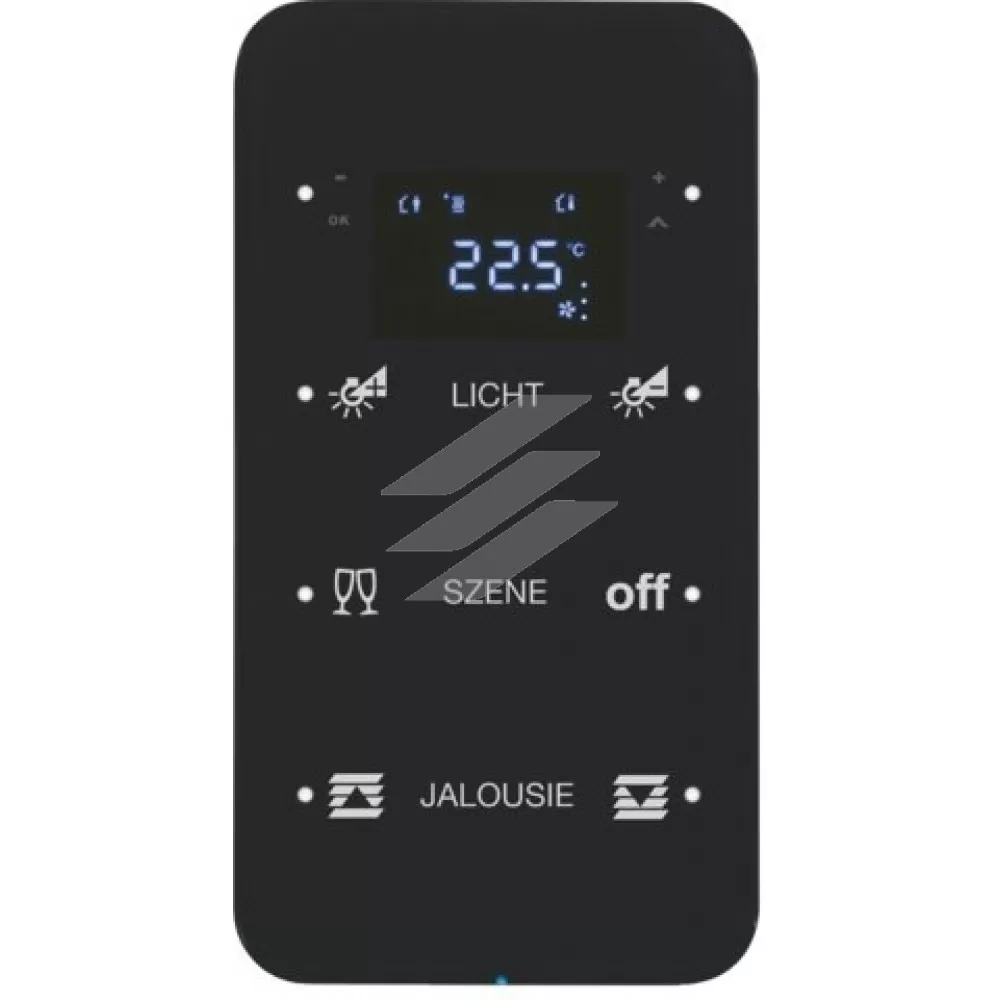 Скляний сенсор 3-кан. з регул. температури, конфігуруємий, чорний, TS Sensor R.1, Hager