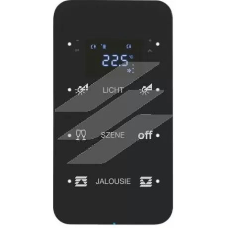 Скляний сенсор 3-кан. з регул. температури, конфігуруємий, чорний, TS Sensor R.1, Hager