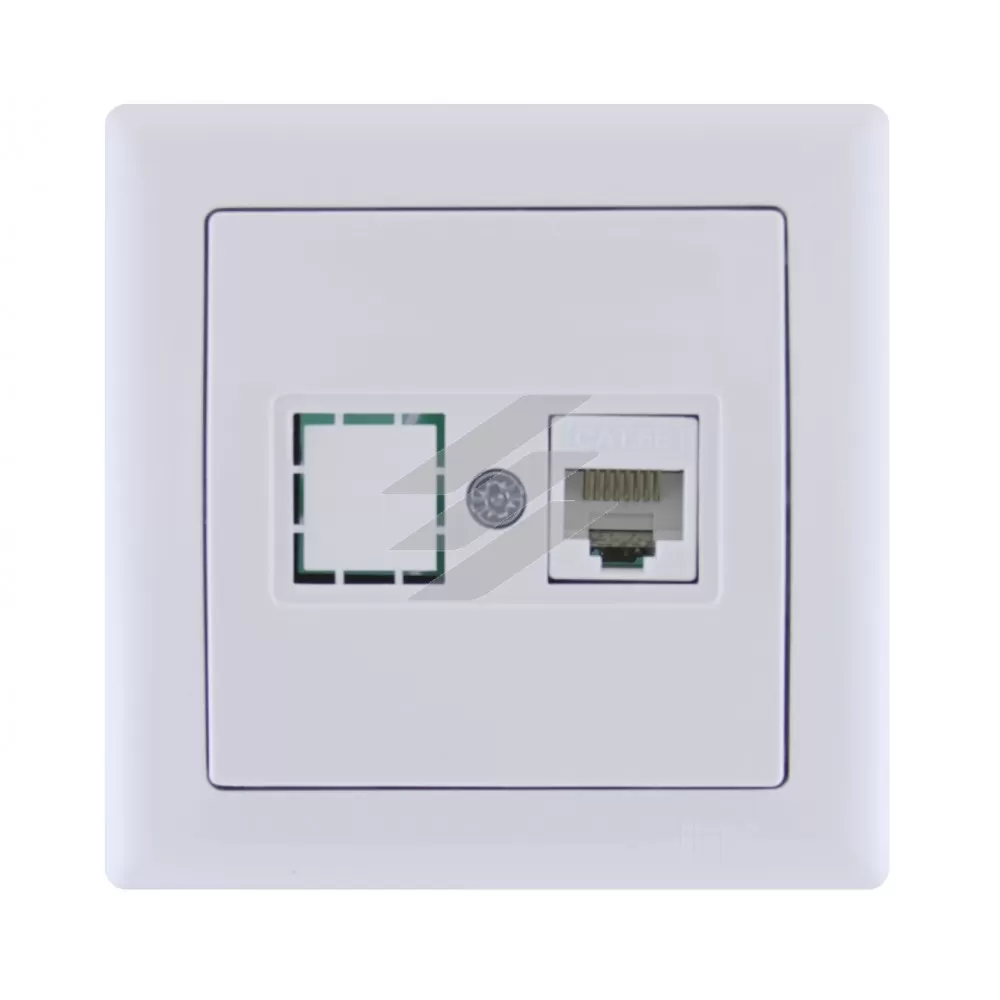 РК01-00-0-ББ Розетка комп'ютерна RJ45 (Cat5e) серія BOLERO (білий), IEK