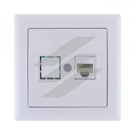 РК01-00-0-ББ Розетка комп'ютерна RJ45 (Cat5e) серія BOLERO (білий), IEK