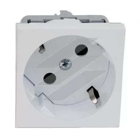 Розетка модульна 45х45, з заземленням, біла Серія Quadro, QS 45X45 C_HB, КОПОС