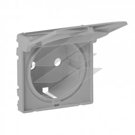 Накладка розетки Valena LIFE 2P+PE з кришкою, алюміній, Legrand