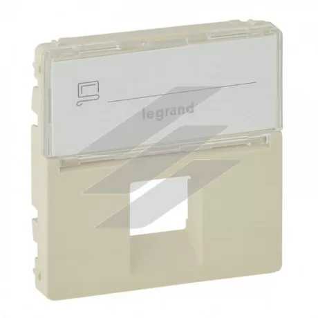 Лицева панель Valena LIFE RJ11/RJ45 з текстом, слонова кістка, Legrand