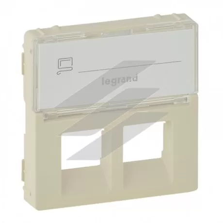 Накладка розетки Valena LIFE RJ11/RJ45 підпис, слонова кістка, Legrand
