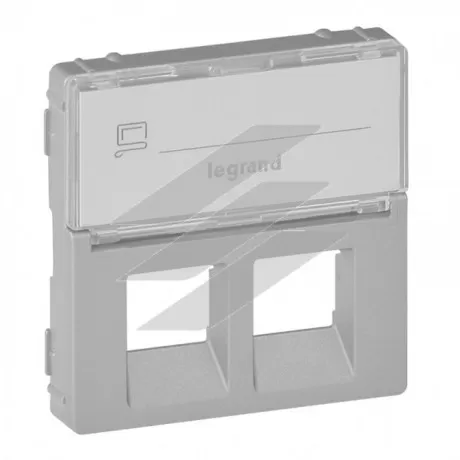 Накладка розетки Valena LIFE RJ11/RJ45 підпис, алюміній, Legrand