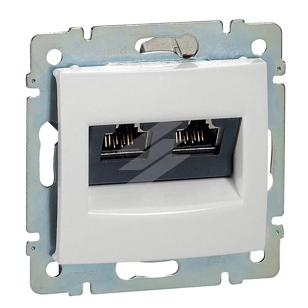 Розетка інформаційна Valena 2хRJ45 STP 10 GIGA, білий, Legrand