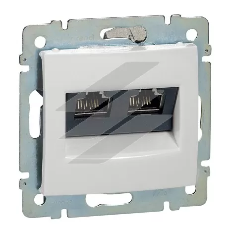 Розетка інформаційна Valena 2хRJ45 STP 10 GIGA, білий, Legrand