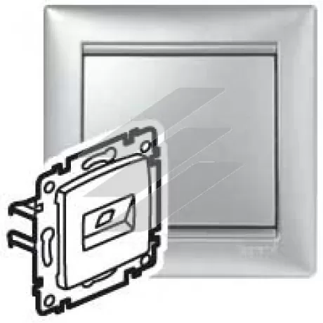 Розетка інформаційна Valena 2хRJ45 кат.6 STP без захватів, алюміній, Legrand