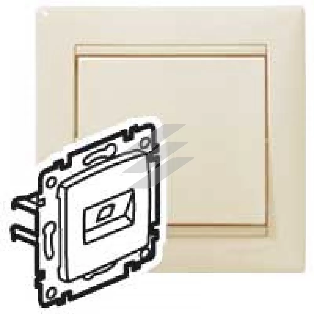 Розетка інформаційна Valena 2хRJ45 кат.6 STP без захватів, слонова кістка, Legrand