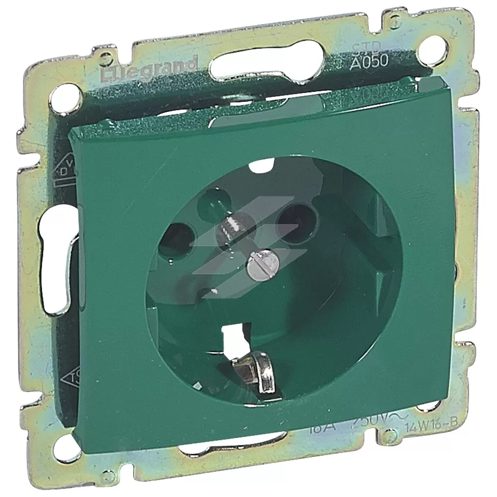 Розетка Valena 2P+PE зелений, Legrand