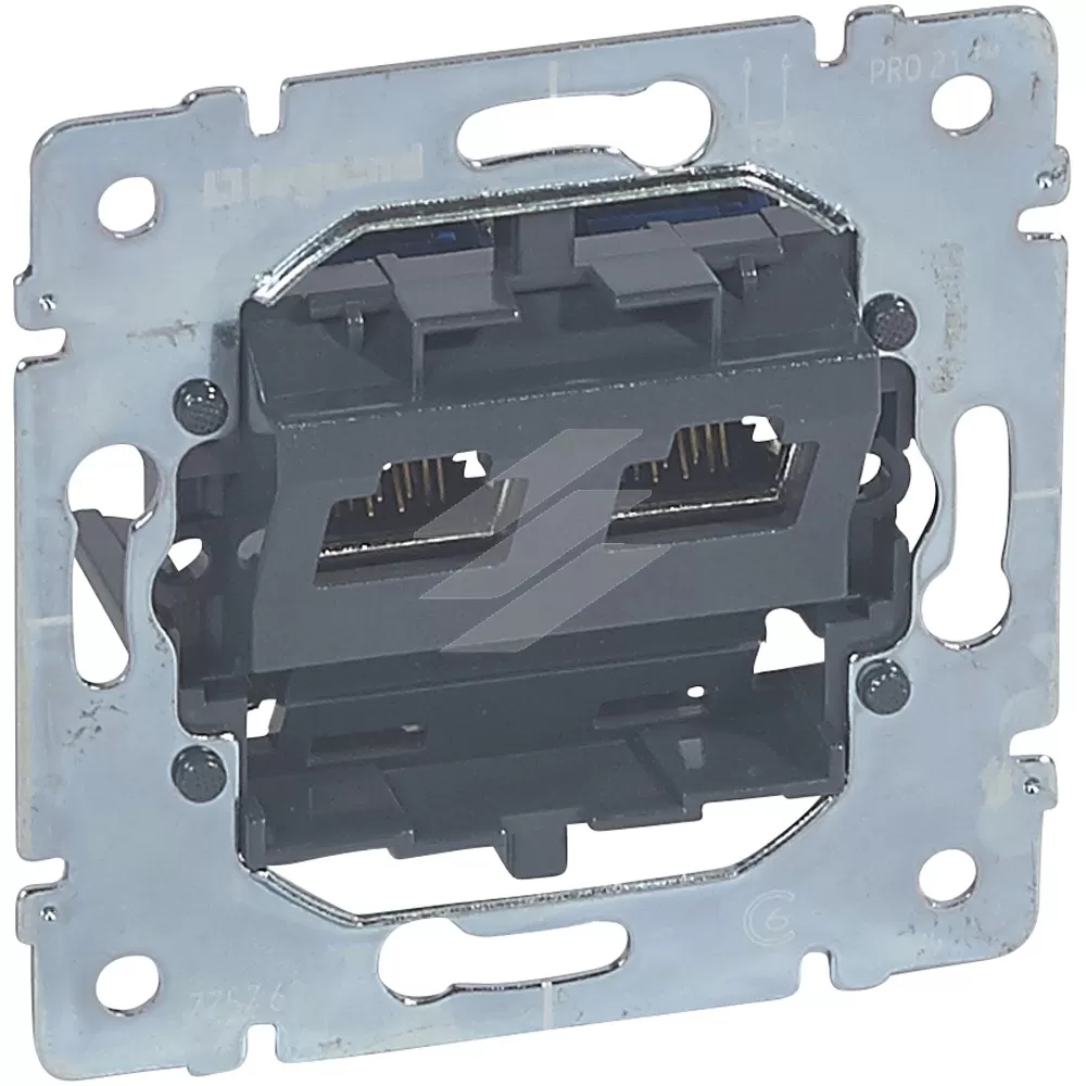 Розетка інформаційна Galea Life 2хRJ45 STP cat.6 (монтаж на винтах), Legrand